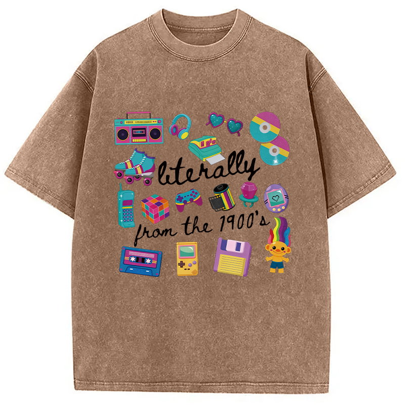 Modecanvas Literally From The 1900s DTG Printing Washed T-Shirt
