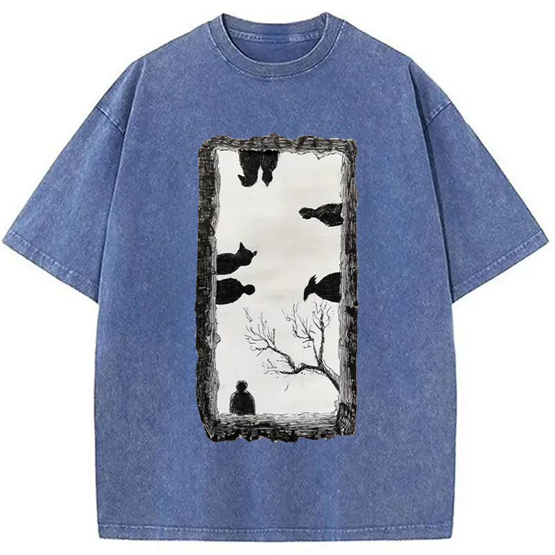 Modecanvas Cats Watching You Washed T-Shirt