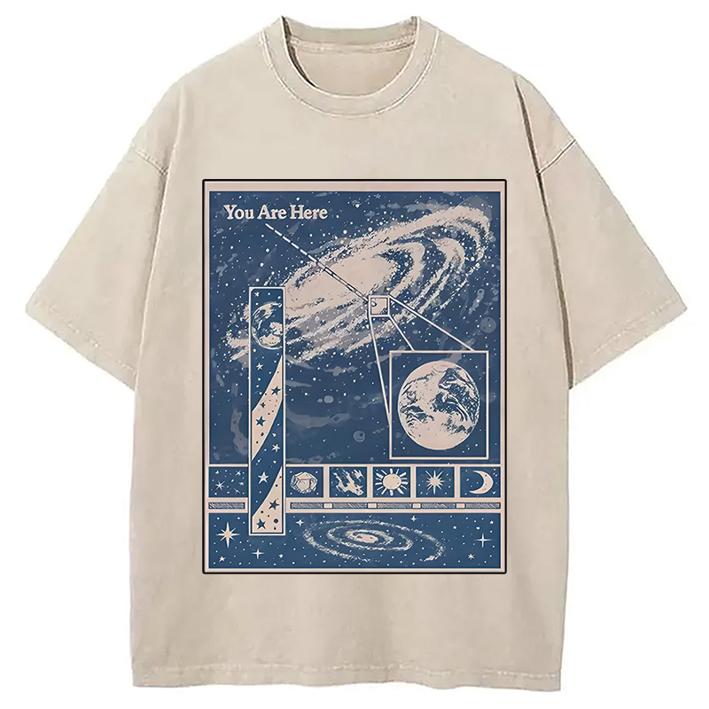 Modecanvas You Are Here Space Washed T-Shirt