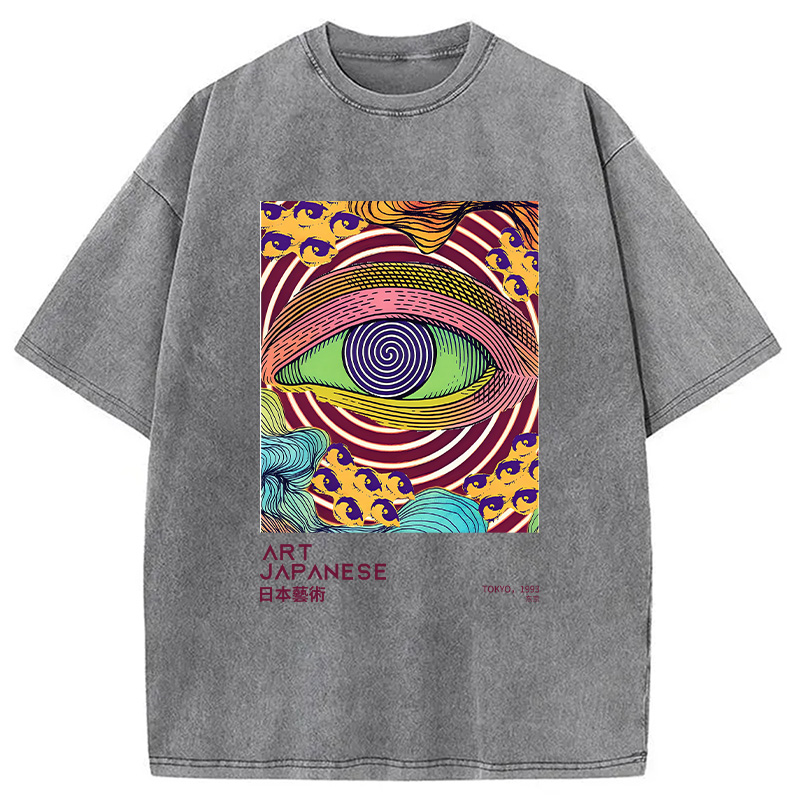 Modecanvas Illusion Eye Washed T-Shirt