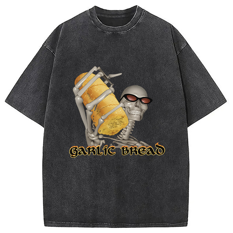 Modecanvas Evil Silly Skeleton DTG Printing Washed T-Shirt-modecanvas