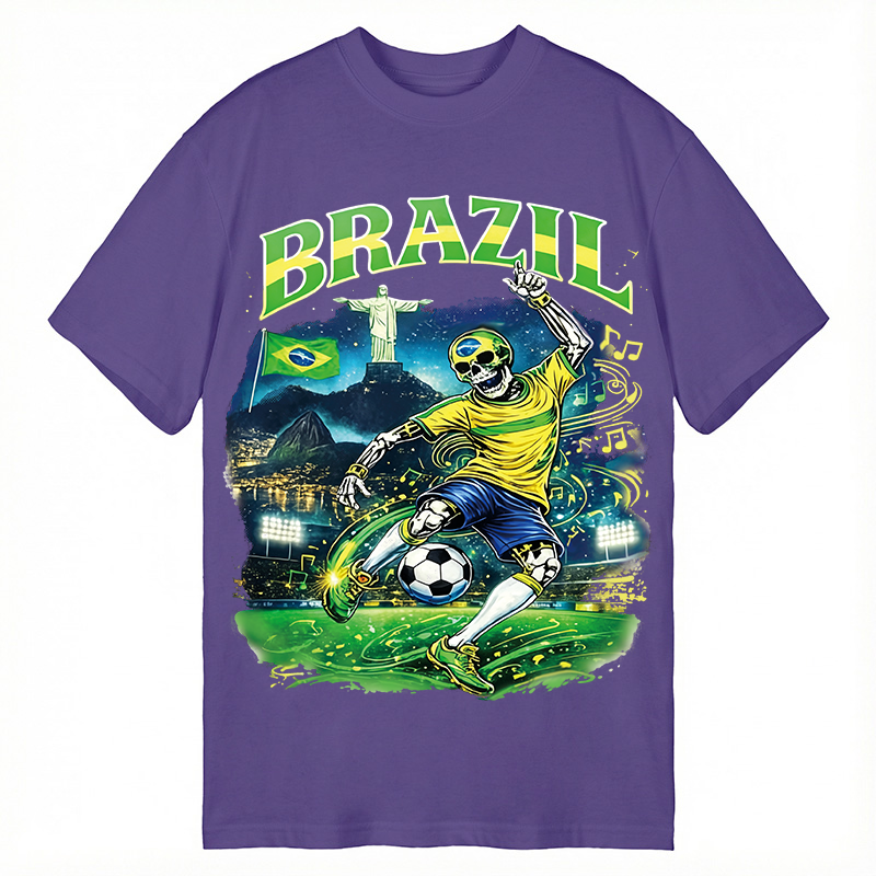 Modecanvas Brazil Soccer Vintage DTG Printing Classic T-Shirt-modecanvas