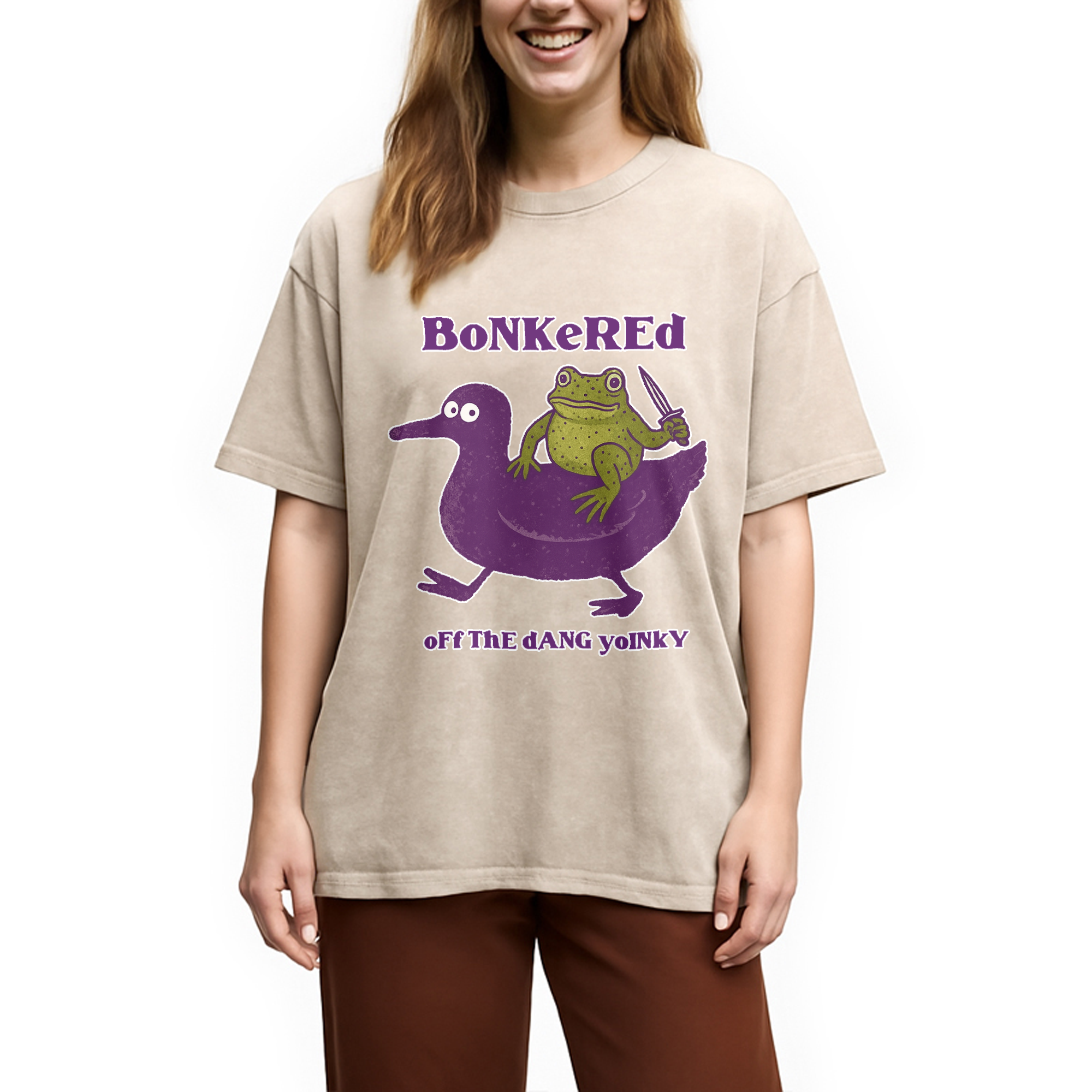 Modecanvas Bonkered of The Dang Yoinky Goose Washed T-Shirt