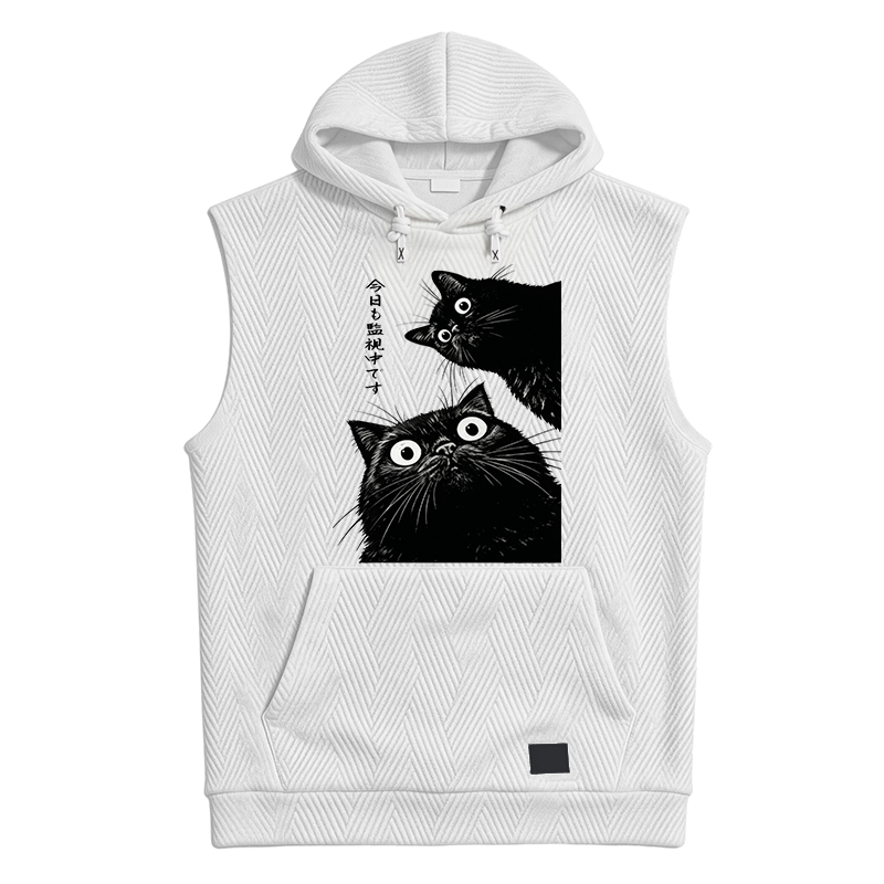 Modecanvas The Cat Is Watching Today Hooded Tank