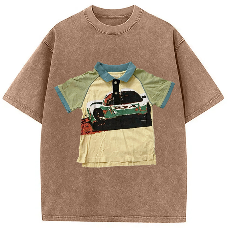 Modecanvas Children's Car Shirt Of DTG Printing Washed T-Shirt