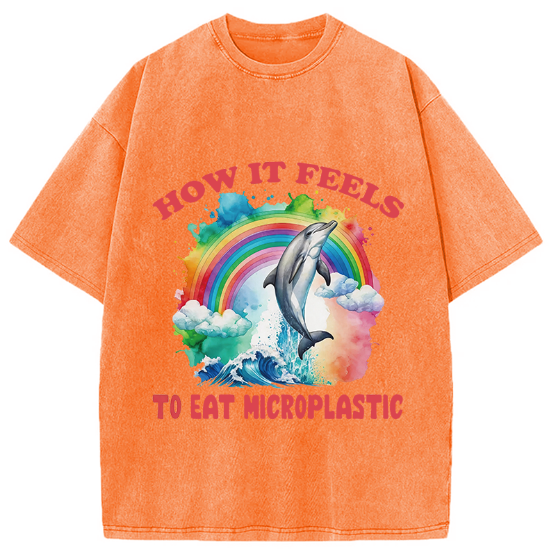 Modecanvas How It Feels To Eat Microplastics DTG Printing Washed T-Shirt
