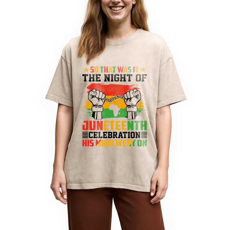 Modecanvas Juneteenth Funny Quote Retro DTG Printing Washed T-Shirt