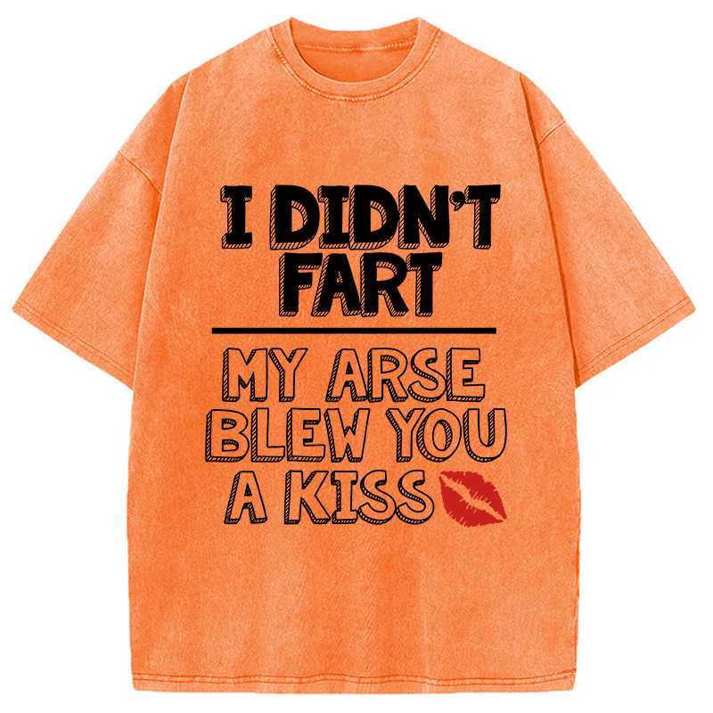 Modecanvas I Didn't Fart Funny Slogan DTG Printing Washed T-Shirt