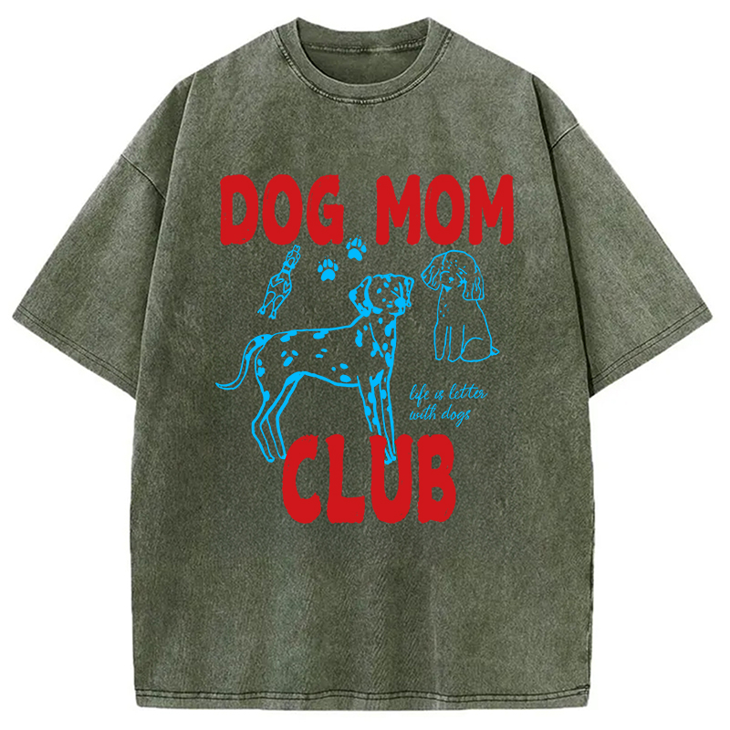 Modecanvas Dog Mom Club Washed T-Shirt