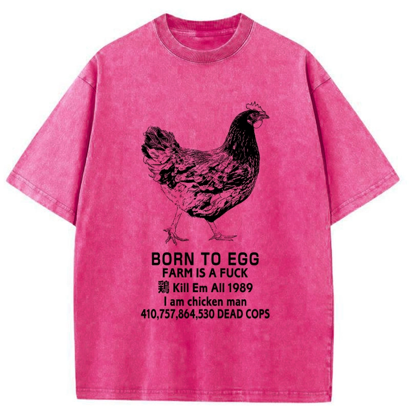 Modecanvas Born To Egg Washed T-Shirt-modecanvas