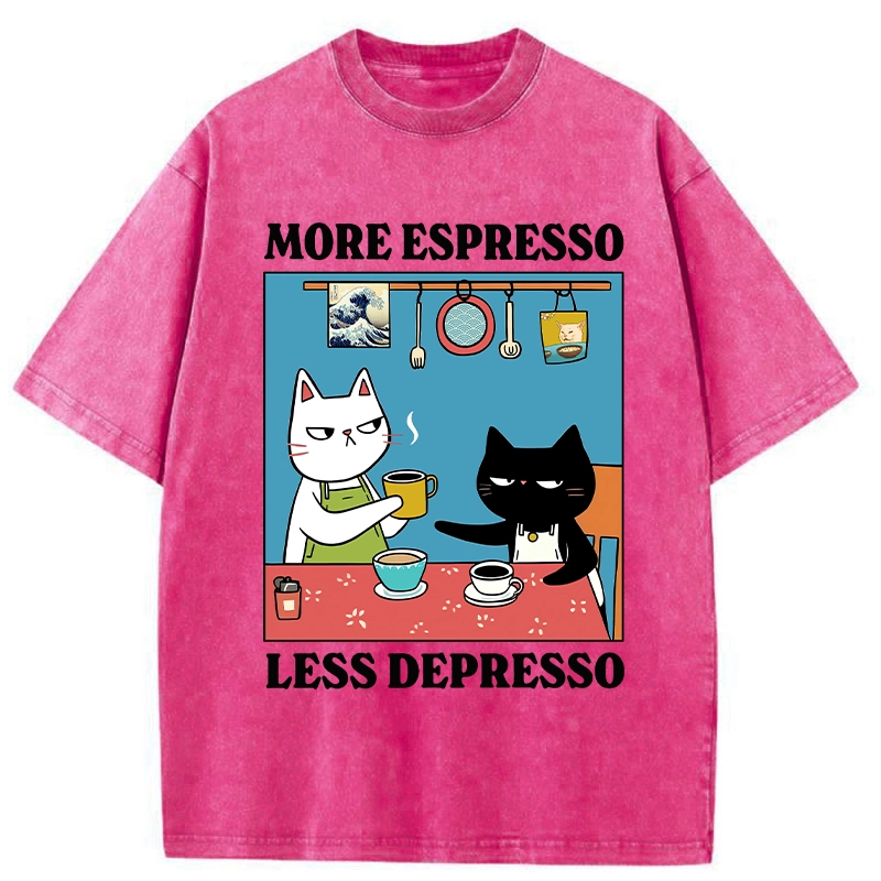 Modecanvas More Espresso Less Depresso Washed T-Shirt