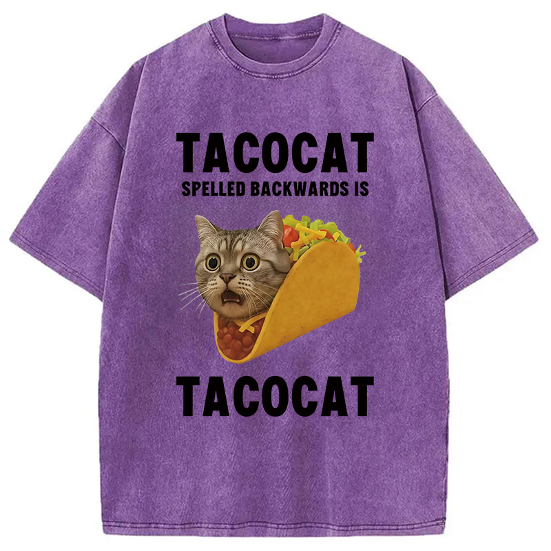 Modecanvas Tacocat Funny Meme Washed T-Shirt