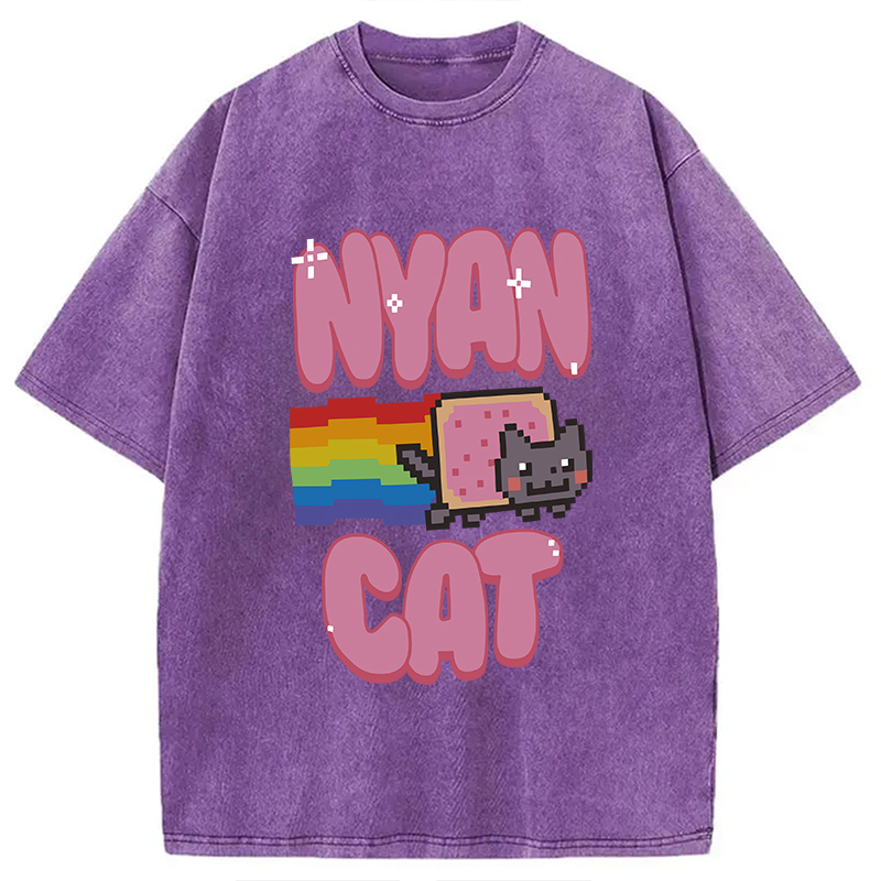 Modecanvas Nyan Cat Pride Washed T-Shirt