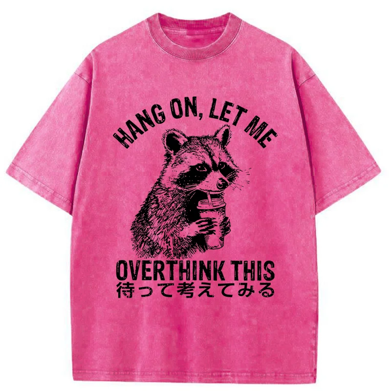 Modecanvas Overthink Raccoon Washed T-Shirt-modecanvas