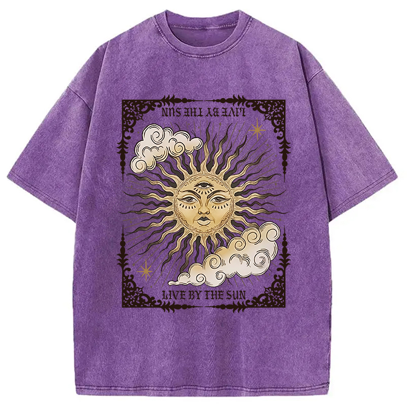 Modecanvas Living By The Sun Tarot Washed T-Shirt