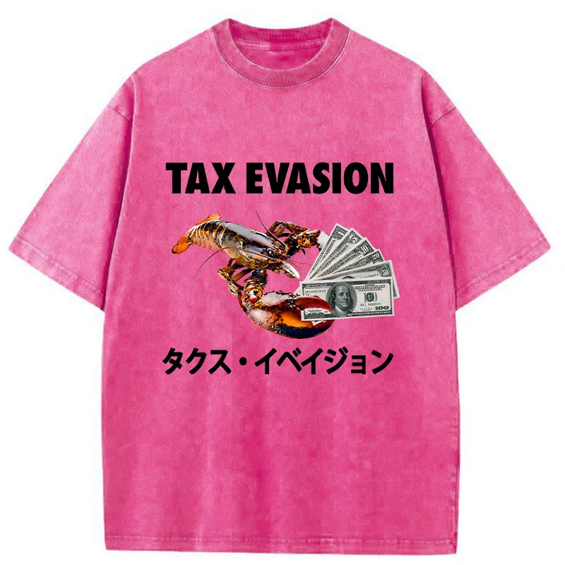 Modecanvas Tux Evasion Funny Washed T-Shirt-modecanvas
