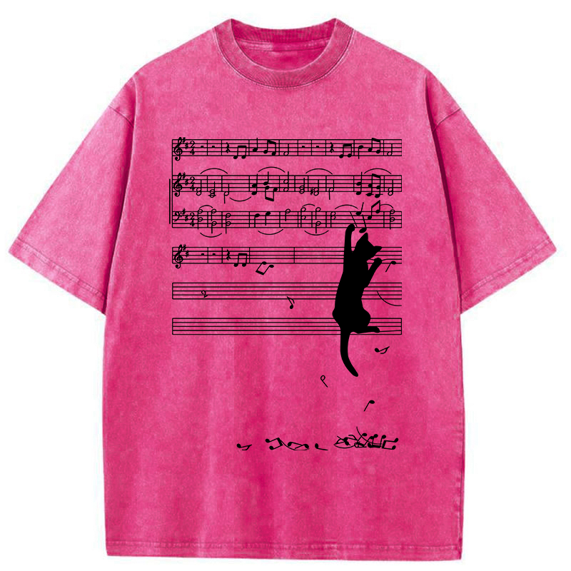 Modecanvas Black Cat Sabotage Washed T-Shirt