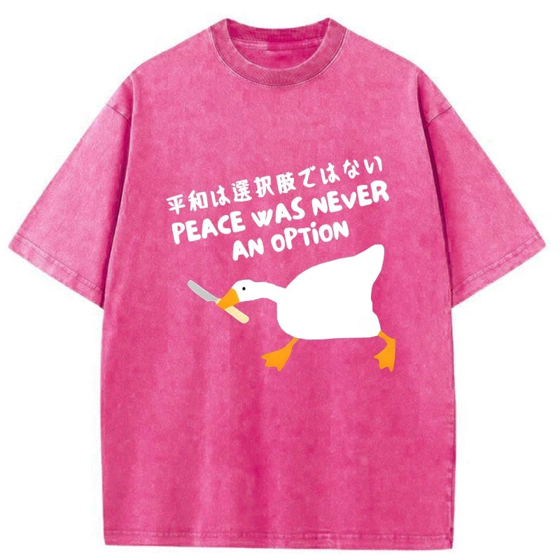 Modecanvas Duck With Knife In Mouth Washed T-Shirt