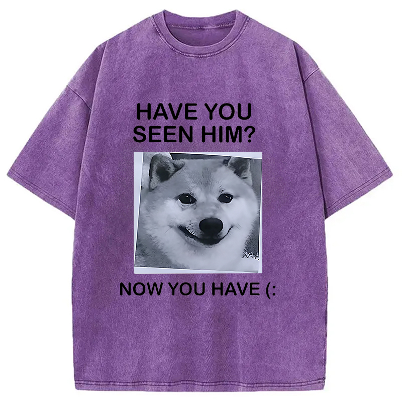 Modecanvas Funny Dog Washed T-Shirt