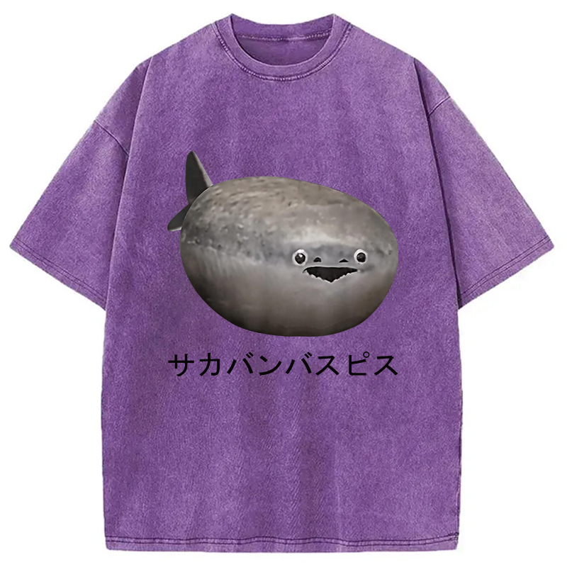 Modecanvas Sacabambaspis Fish Meme Realistic Japanese Washed T-Shirt