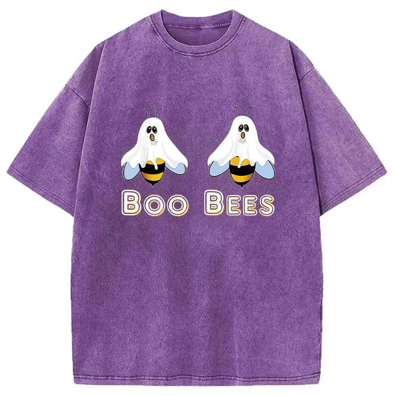 Modecanvas Cute Funny Boobees Halloween Washed T-Shirt