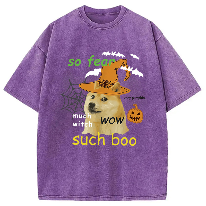 Modecanvas Halloween Doge Washed T-Shirt