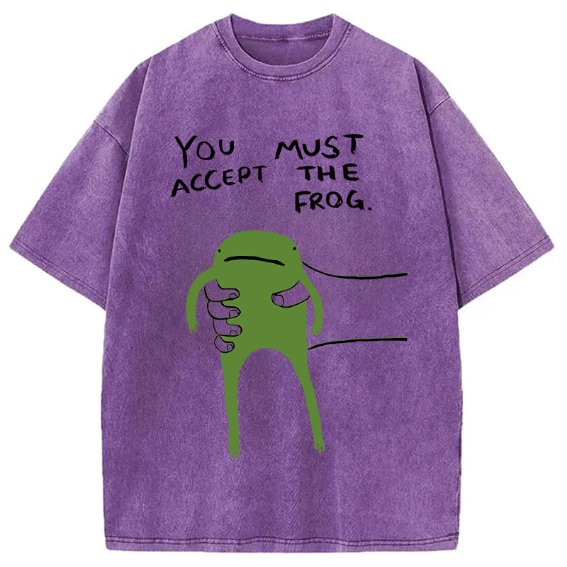 Modecanvas Give You Frog Washed T-Shirt