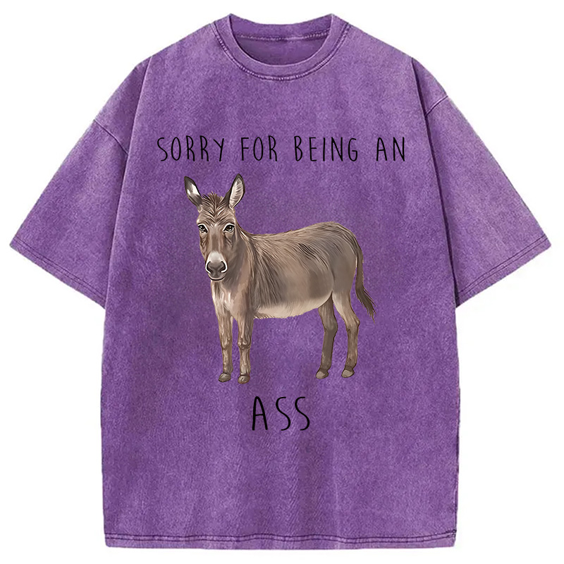 Modecanvas Funny Donkey Meme Washed T-Shirt
