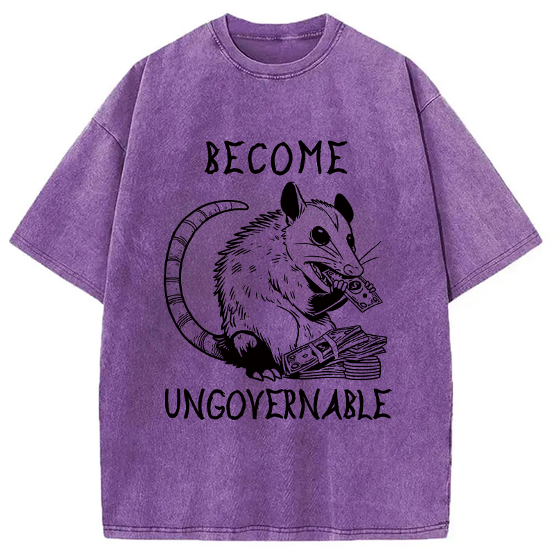 Modecanvas Become Ungovernable Opossum Washed T-Shirt