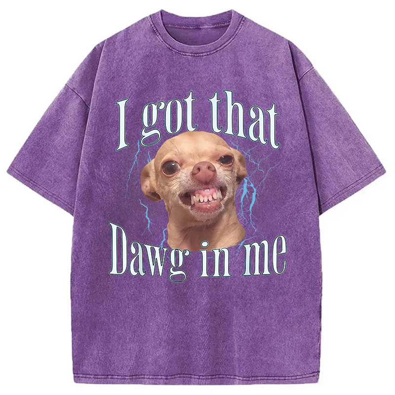 Modecanvas Chihuahua Funny Meme Washed T-Shirt-modecanvas