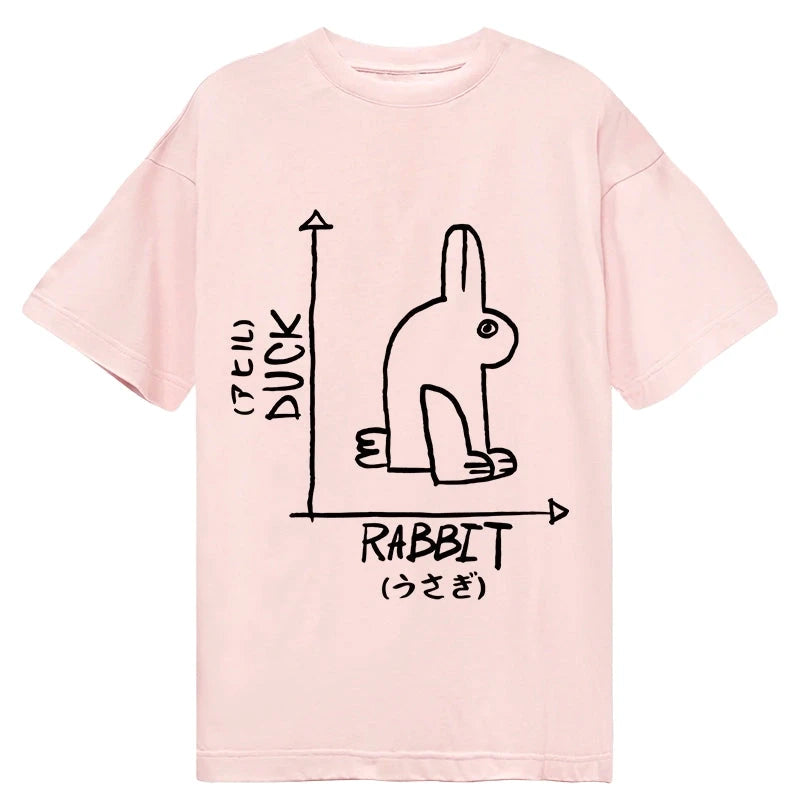 Modecanvas A Rabbit And A Duck DTG Printing Classic T-Shirt-modecanvas