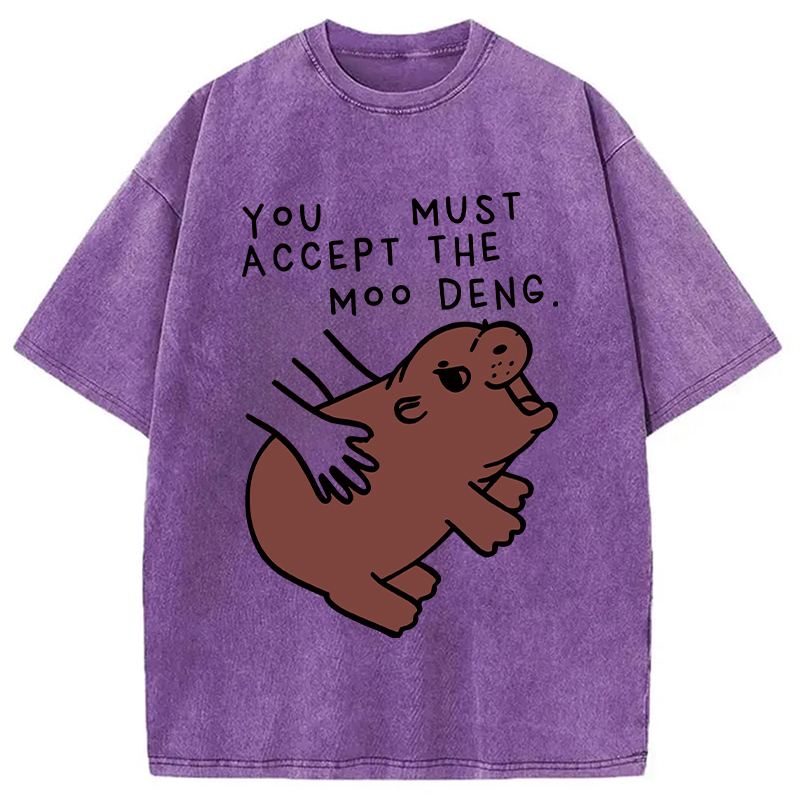 Modecanvas Give You Moo Deng Washed T-Shirt