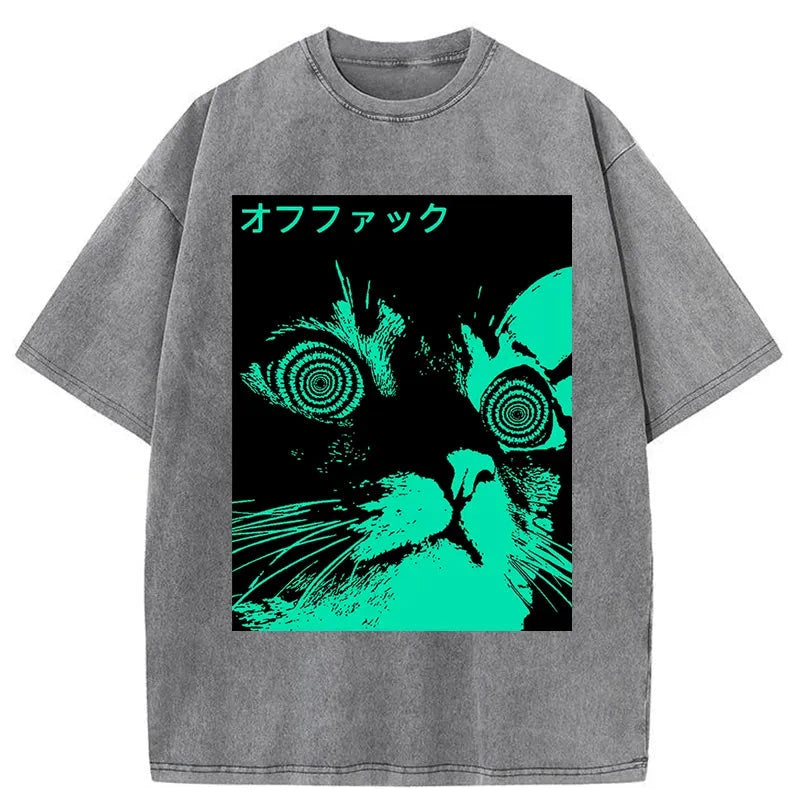 Modecanvas Cool Cat Japanese Washed T-Shirt