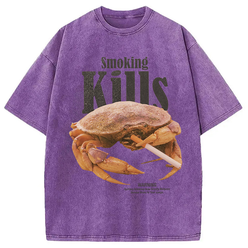 Modecanvas Smoking Kills But Crab Not Washed T-Shirt