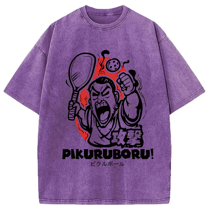 Modecanvas Angry Pikuruboru Pickleball Washed T-Shirt