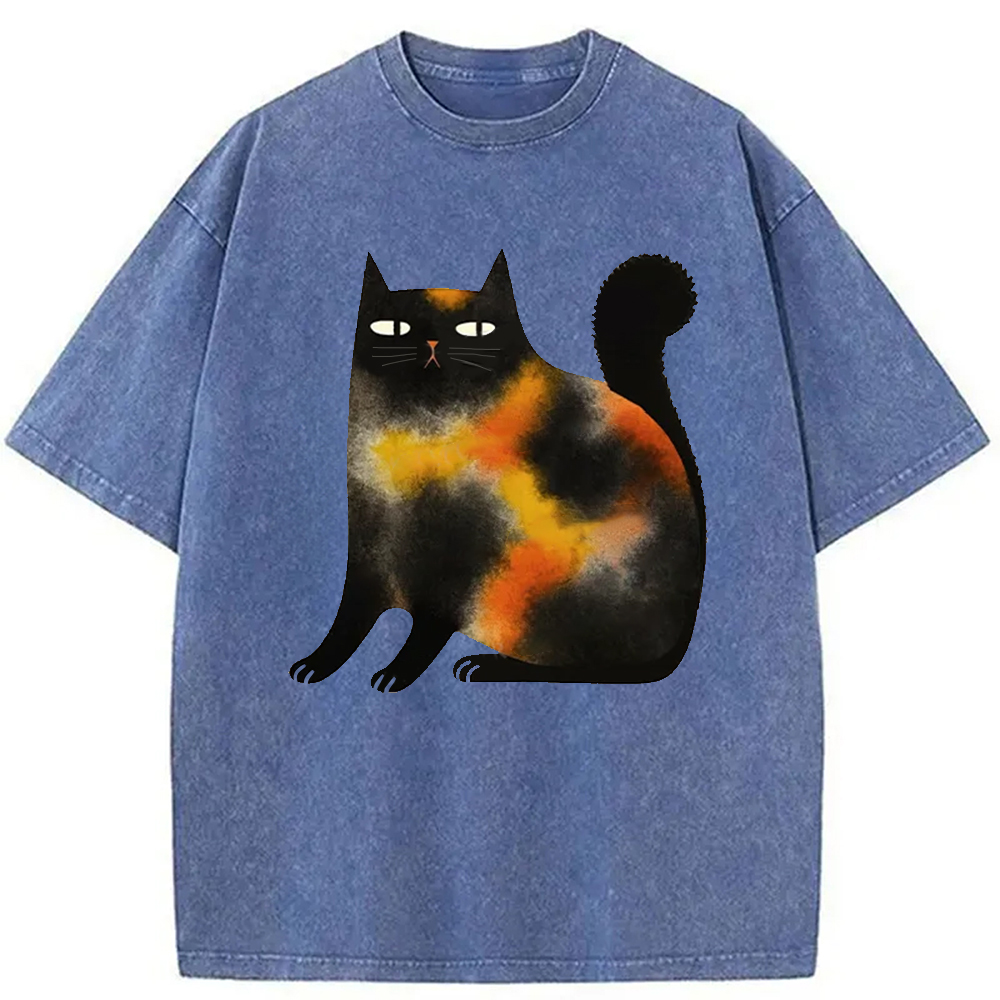 Modecanvas Tie-Dye Kitten Washed T-Shirt
