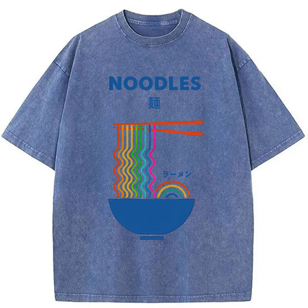 Modecanvas Rainbow Ramen Washed T-Shirt
