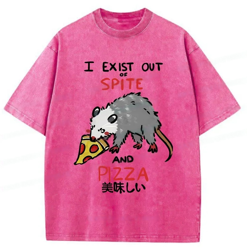 Modecanvas Delicious Pizza Japan Washed T-Shirt