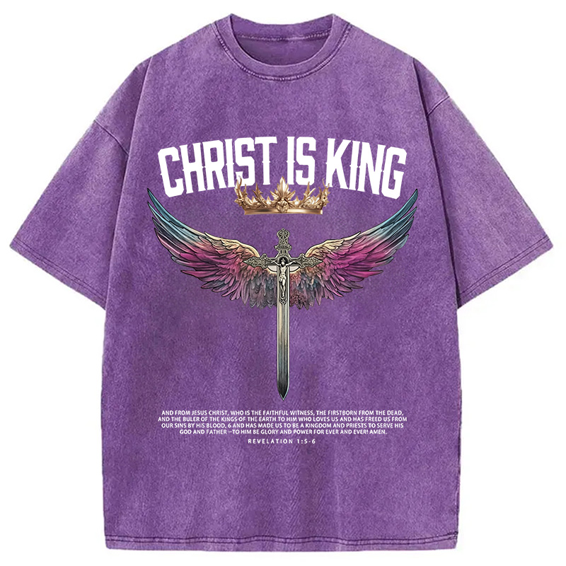 Modecanvas Christ Is King Christian Washed T-Shirt