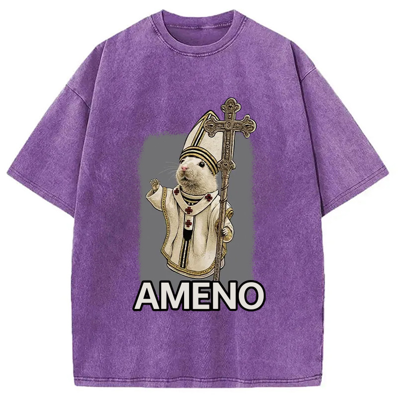 Modecanvas Papal Hamster Washed T-Shirt