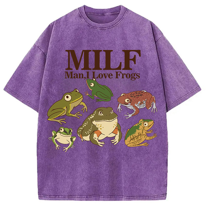 Modecanvas I Love Frogs Washed T-Shirt
