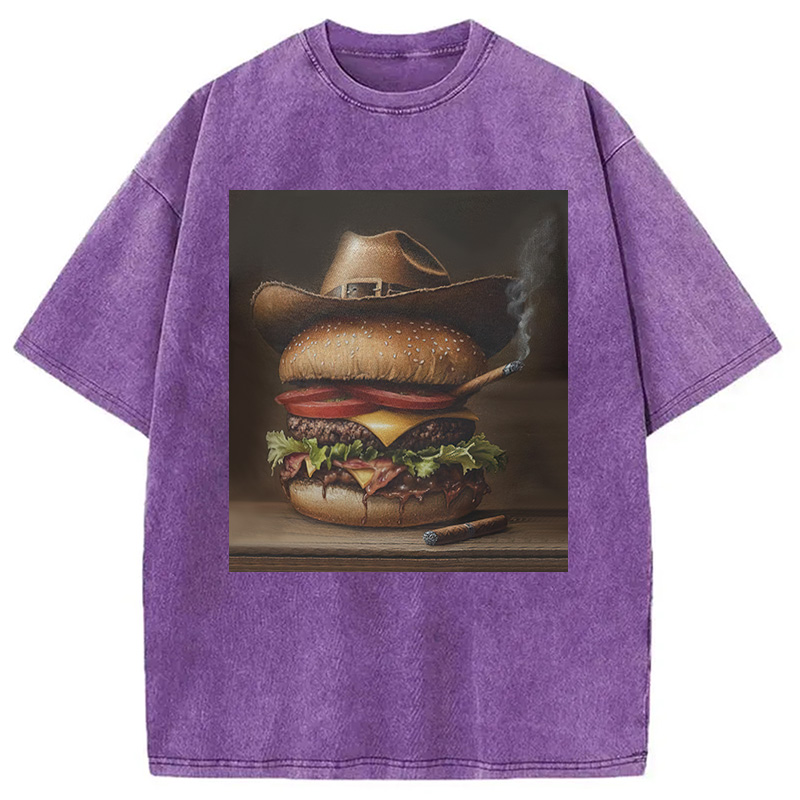 Modecanvas Funny Hamburger Meme Washed T-Shirt