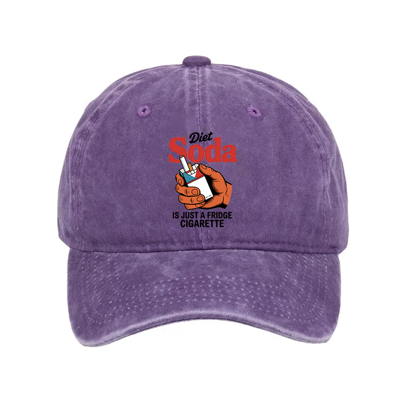 Modecanvas Diet Soda Is Just A Fridge Cigarette Funny Washed Cap-modecanvas