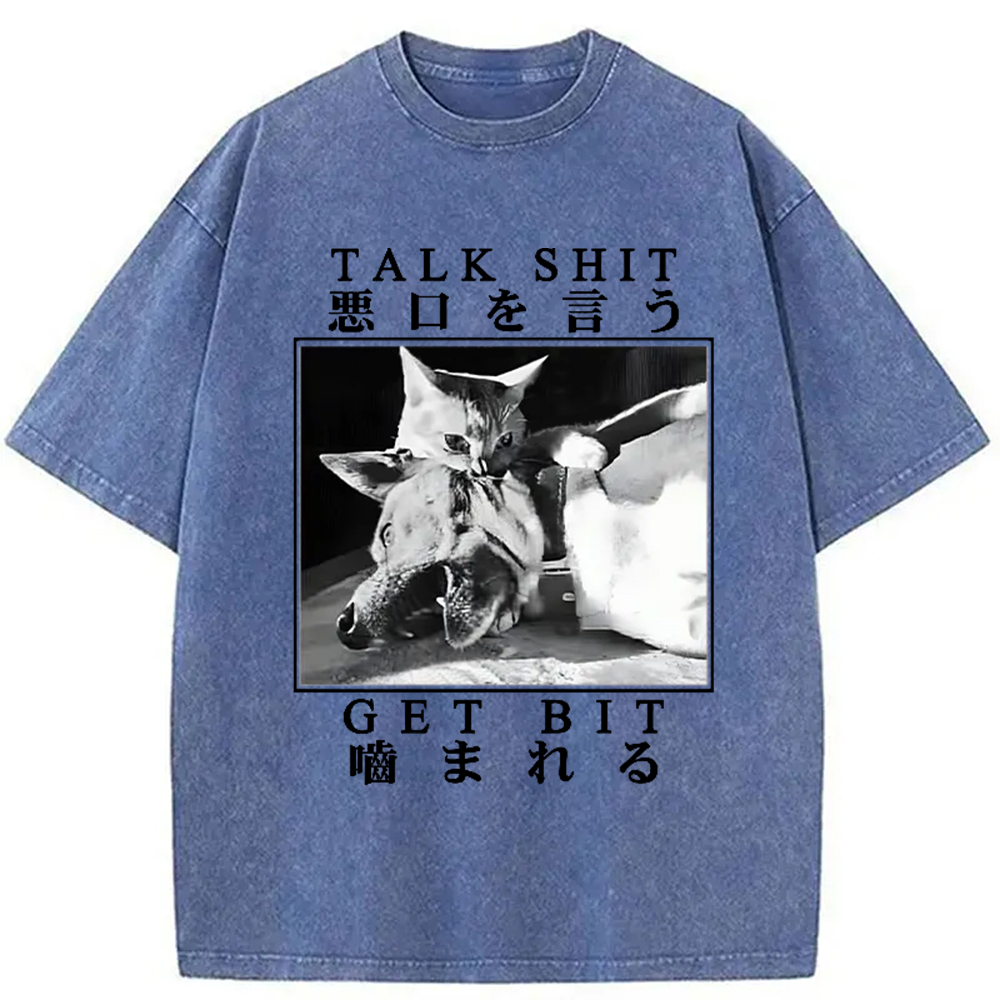Modecanvas Talk Shit Get Bit Washed T-Shirt