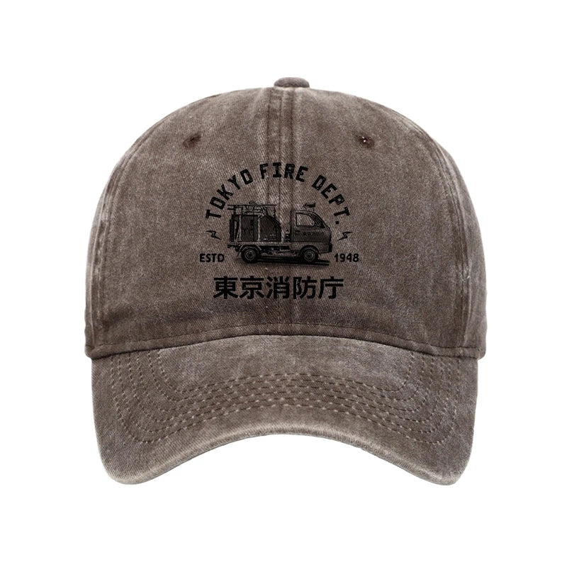 Modecanvas Tokyo Fire Dept Washed Cap-modecanvas