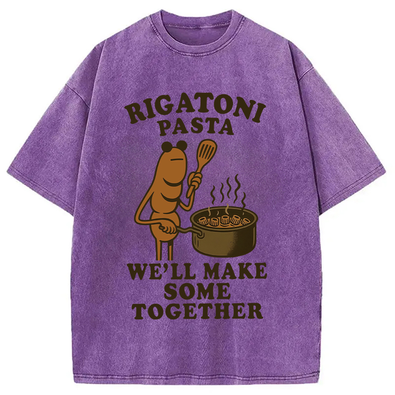 Modecanvas Rigatoni Pasta We ll Make Some Together Washed T-Shirt