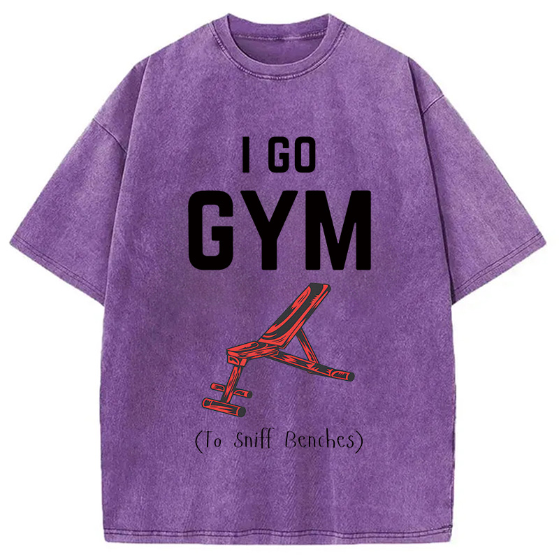Modecanvas I Go GYM Funny Washed T-Shirt