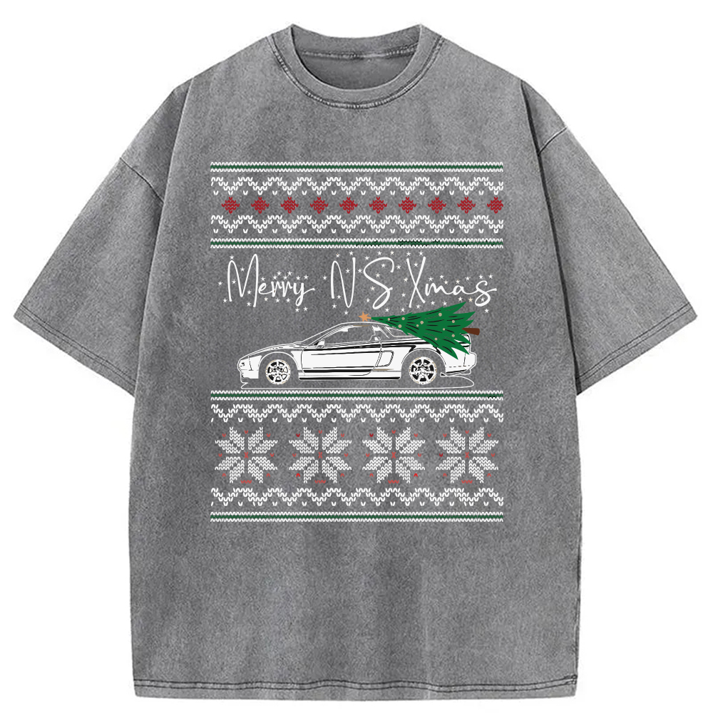 Modecanvas Japanese Sports Car JDM Christmas Washed T-Shirt