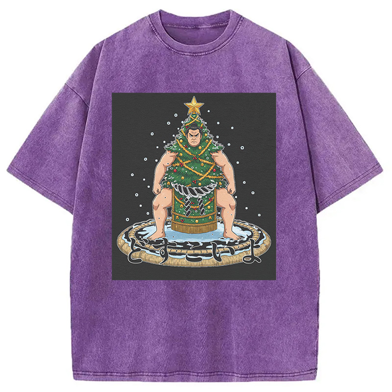 Modecanvas Horror Japanese Christmas Washed T-Shirt