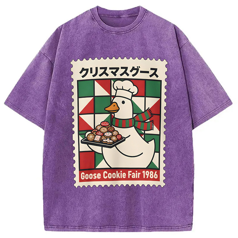Modecanvas Funny Goose Christmas Washed T-Shirt